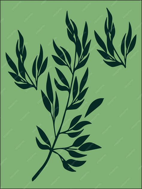 Premium Vector Set Of Hand Drawn Tree Branches With Leaves Botanical