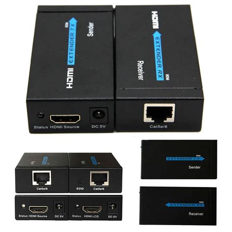 HDMI Extender 60m RX TX przedłużacz LAN RJ 45 CAT5E 6 Sklep Opinie