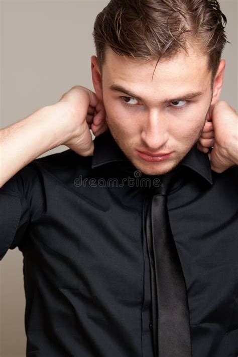 Portrait Handsome Man Dressing Up Stock Photo Image Of Fashion