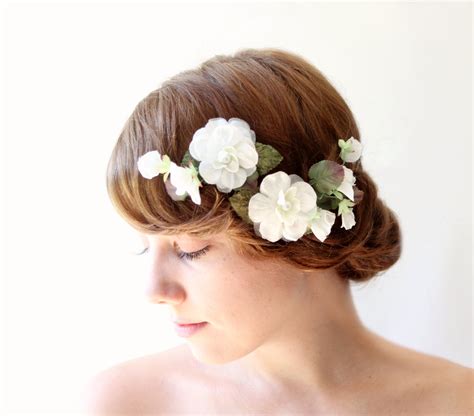 Bridal flower clips Vintage floral hair clip set Ivory