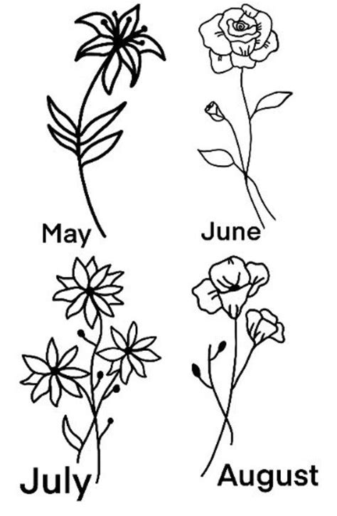 Birth Flower Stickers Flowers For Every Month Custom Birth Flower