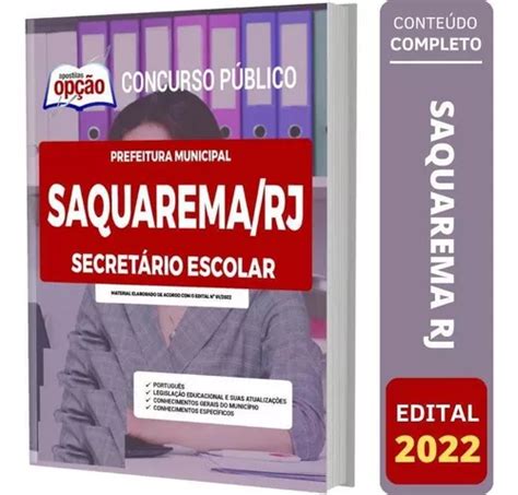 Apostila Concurso Saquarema Rj Secretário Escolar Parcelamento sem