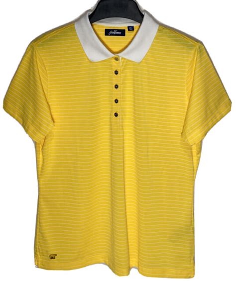 Jack Nicklaus Golden Bear Golf Polo Shirt Size Xxl Yellow White Stripes Euc Ebay