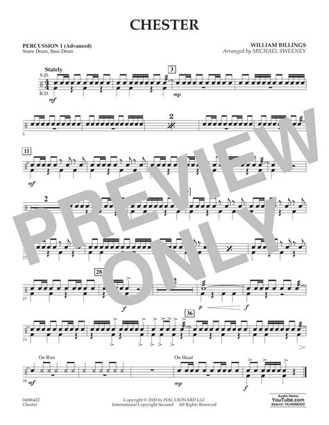 Chester Arr Michael Sweeney Percussion 1 Advanced Sheet Music