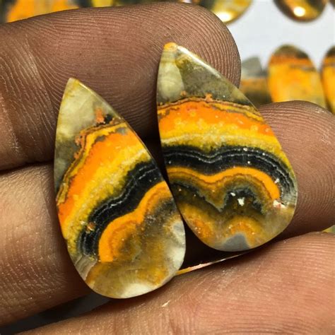 Beautiful Bumblebee Jasper Pair Gemstones Jasper Bumble Bee