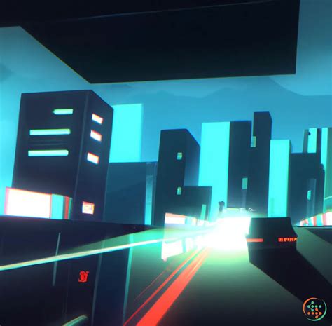 Digital Art Of Driving Through The City Artificial Design
