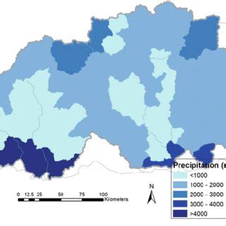 Spatial Distribution Of Average Annual Precipitation Source