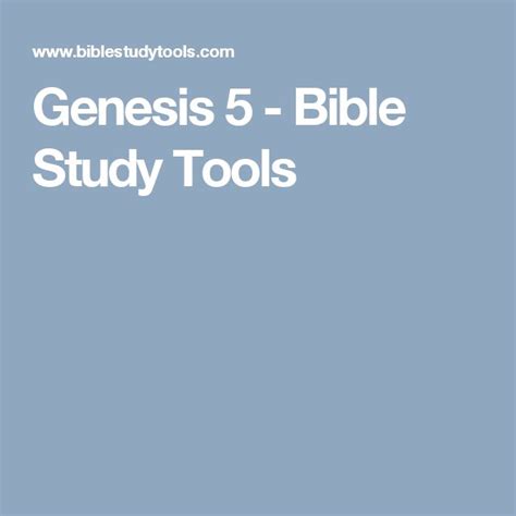 Genesis 5 Bible Study Tools Bible Study Tools Bible Study Study Tools