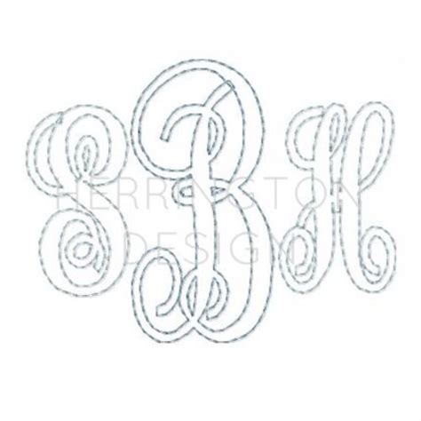 And Inch Vine Interlocking Embroidery Font Etsy