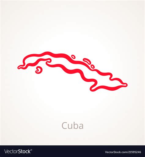 Cuba - outline map Royalty Free Vector Image - VectorStock