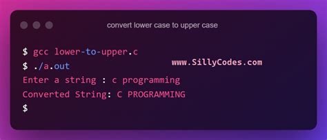 Convert String From Lower Case To Upper Case In C Language