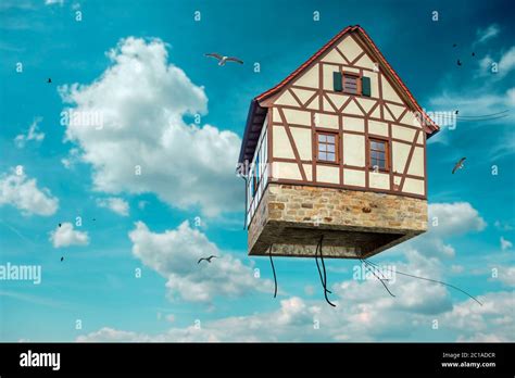 Fantasy Flying House In The Sky Stock Photo Alamy