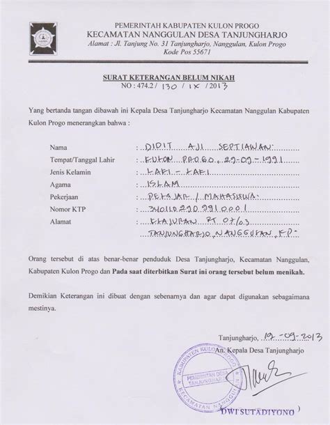 Surat Keterangan Instansi Contoh Surat