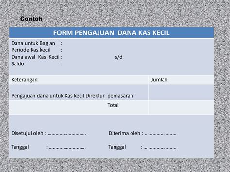 Detail Contoh Formulir Pengajuan Dana Kas Kecil Koleksi Nomer