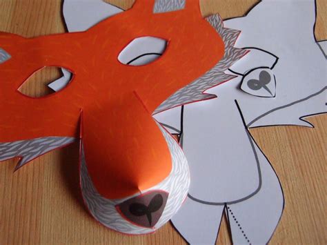 Fox Mask Printable Craft Kit Kid's Party Activity DIY Costume - Etsy