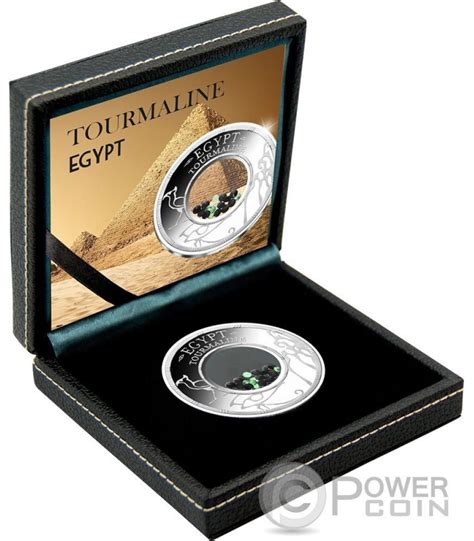 TOURMALINE Egypt Treasures Crystals 1 Oz Monnaie Argent 1500 Francs