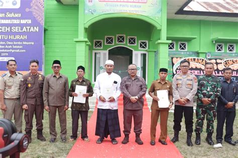 Kajati Aceh Resmikan Balai Rehab Kejari Aceh Selatan Adhyaksa Digital