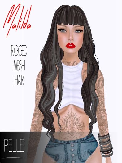 Second Life Marketplace Pelle Matilda Rigged Mesh Hair Black