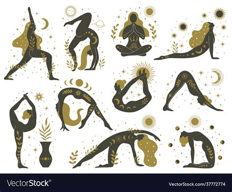 Magical Yoga Women Mystical Esoteric Female Vector Image