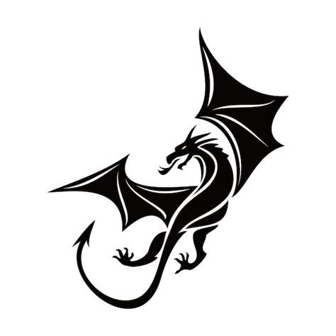 Drachen Silhouette Design Mythologie Kreatur Zeichen Und Symbol