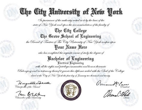 Fake Diploma From The City University Of New York Diploma Makers