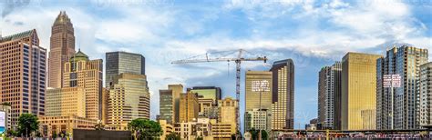 Charlotte North Carolina City Skyline From Bbt Ballpark 829438 Stock