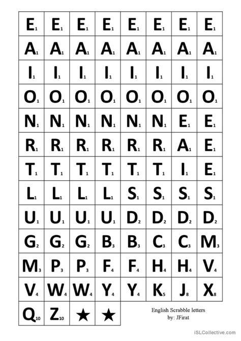 English Scrabble Letters vocabulary…: English ESL worksheets pdf & doc