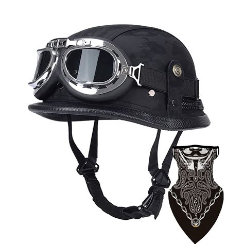 Buy Motorcycle German Leather Half Face Helmet Dot Ece Approved