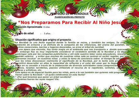 Proyecto De Aprend Navidad Proyecto De Aprendizaje Planificaci N Del