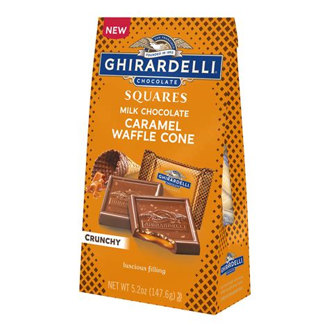 Ghirardelli Milk Chocolate Caramel Waffle Cone Squares 5 2 Oz Bag