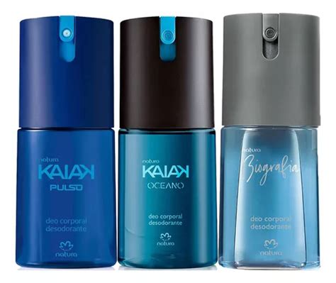 Kit Perfume Deo Corporal Biografia Tradicional Kaiak Pulso E Oceano