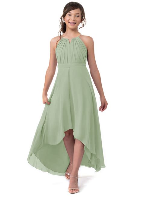 Dusty Sage Azazie Oaklynn Jbd Junior Bridesmaid Dresses Azazie