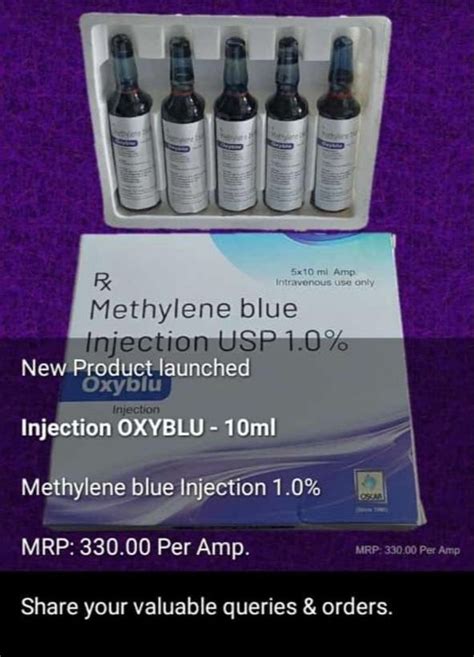 Methylene Blue Injection Usp 10 Mg Ml 10 Ml, 40% OFF