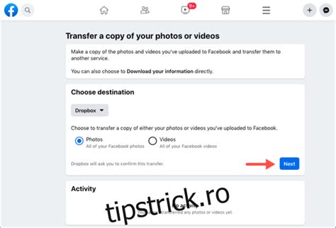 Cum să vă transferați fotografiile și videoclipurile de pe Facebook în