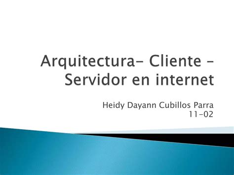 Arquitectura Cliente Servidor En Internet Ppt