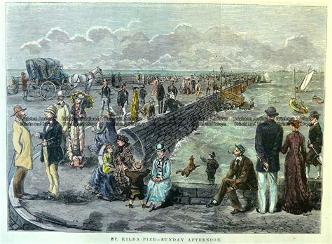 Antique Print 29-129 St Kilda Pier c.1879 - Brighton Antique Prints and ...