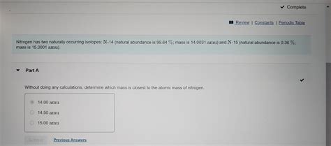 solved nitrogen   naturally occurring isotopes  cheggcom