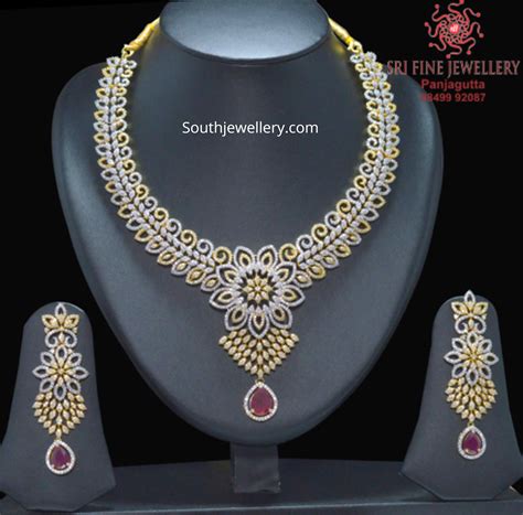 One Gram Gold Cz Necklace Sets Indian Jewellery Designs