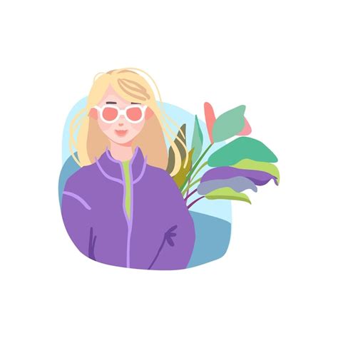 Premium Vector Round Avatar Realistic Blonde With Glasses Vector