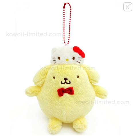 Japan Sanrio Mascot Holder Pompompurin Hello Kitty 50th Anniversary Kawaii Limited