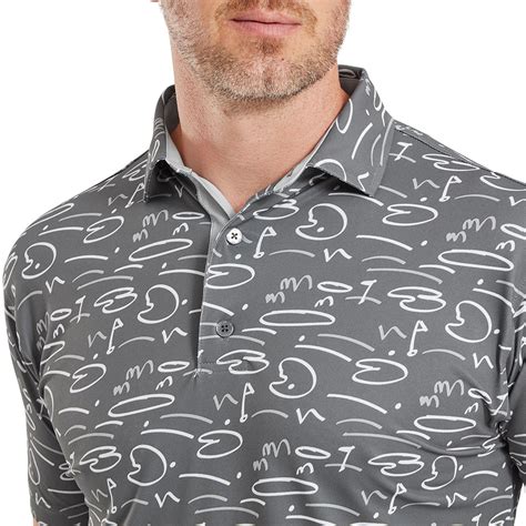 Footjoy Mens Golf Course Doodle Pique Polo Shirt Golfonline