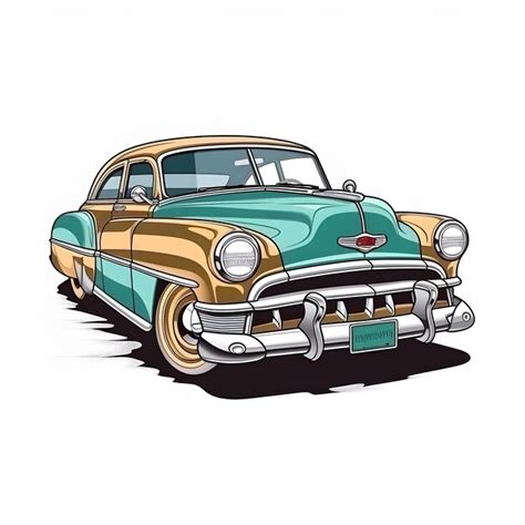 Premium Ai Image Retro Classic Car Illustration Design Generative Ai