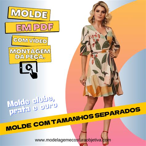 Molde Em Pdf Vestido Decote V Babado V Deo De Montagem Da