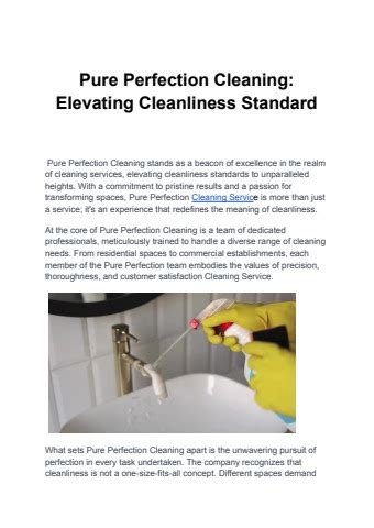 Pure Perfection Cleaning Elevating Cleanliness Standard 1