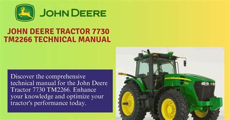 John Deere Tm2266 Technical Manual Tractor 7730 Pdf File By John Deere Technical Manuals Issuu