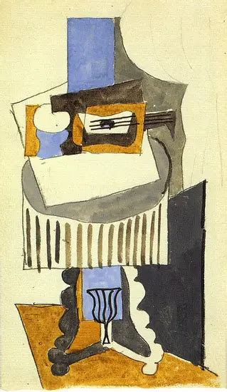 Pablo Picasso — Still Life On A Pedestal In Front Of An Open Window 1919