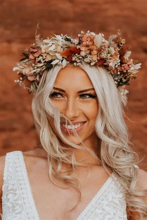 Maya Boho Bridal Dried Flower Crown Wedding Headband