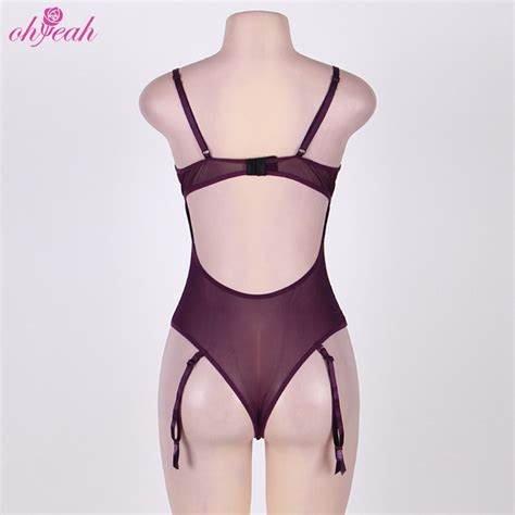 China Hot Sale Factory Price Purple Teddy Women Sexy Plus Size Lingerie China Lingerie And