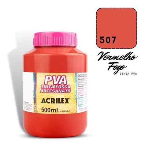 Tinta Pva Acrilex Ml Vermelho Fogo Mercadolivre