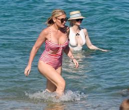 Hofit Golan Sexy In A Red And White Striped Bikini At The Beach In St Tropez France Aznude